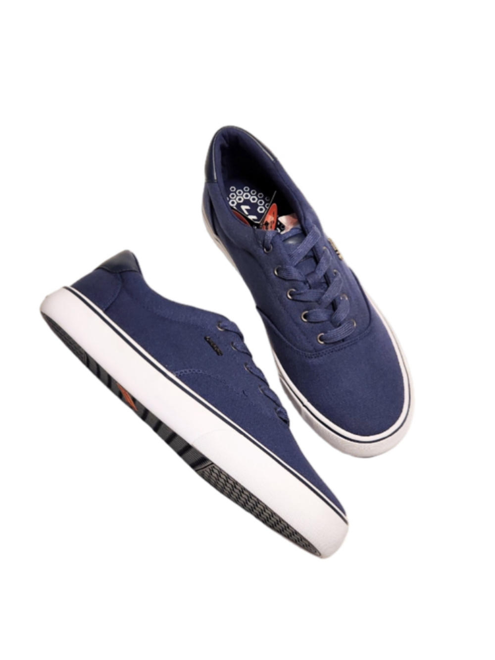 LUGZ Flip NEW Canvas Mens Casual Lace-Up Oxford Sneakers Blue/White 11